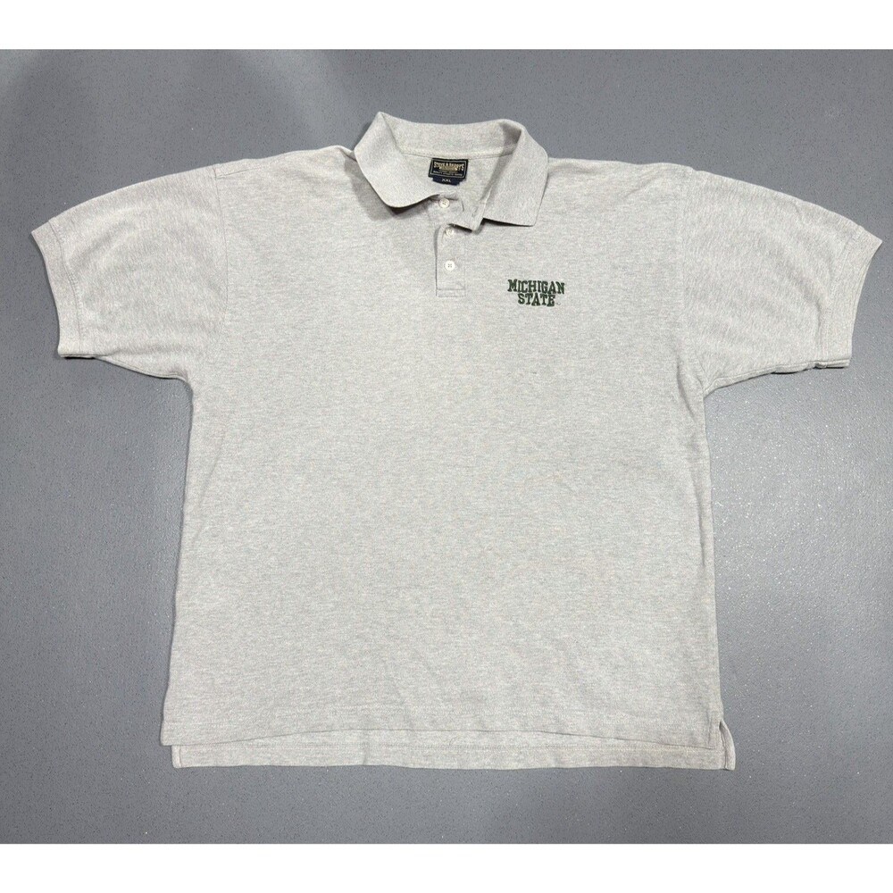 Vintage Steve and Barrys Michigan State Spartans Polo Shirt Mens XXL Gray Y2K